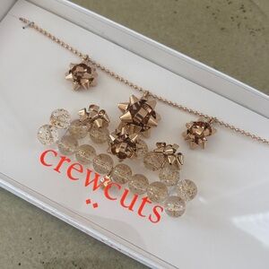 J Crew Crewcuts Bow necklace and bracelet Christmas gift set
